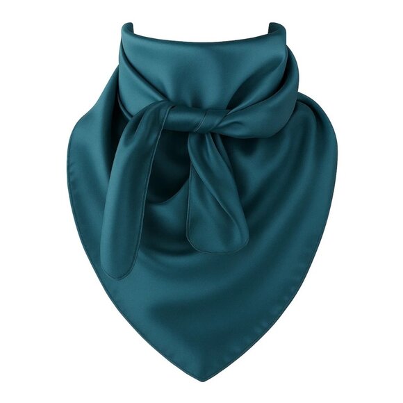 Turquoise Wild Rag Large Scarf 35x35" Satin Western Accessory Cowgirl or Cowboy - Picture 1 of 8
